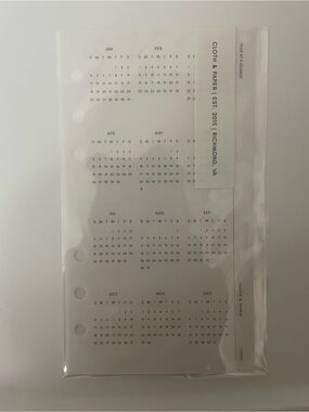 Cloth & Paper 2026 Year at a a Glance Dashboard-Personal Size